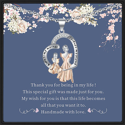 925 Silver Heart Necklace – Mother & Daughter with Engraved Messages