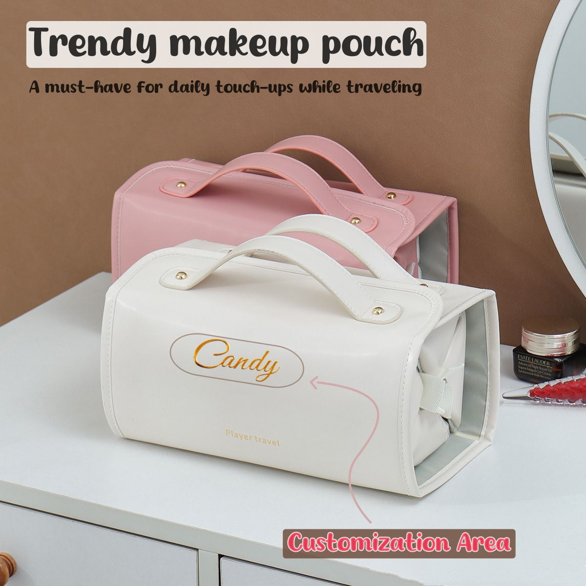 Customizable 4-in-1 Detachable Travel Makeup Bag