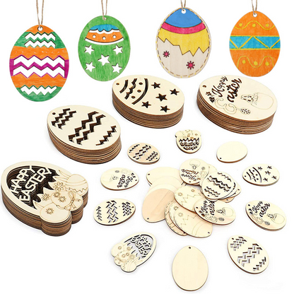 DIY Easter Wooden Eggs & Bunny Craft Set – Fun & Creative Easter Gift for Kids