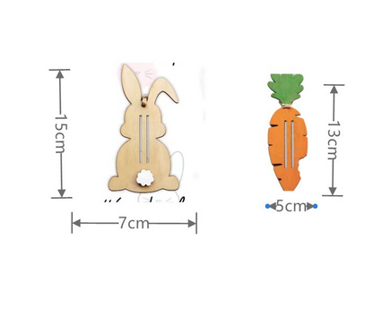 Easter Carrot & Bunny Wooden Wallet - Perfect Holiday Gift