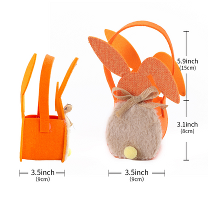 Eco-Friendly Easter Bunny Candy Basket – Non-Woven Fleece Rabbit Easter Egg Gift Bag