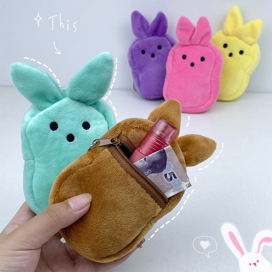 Easter Bunny Plush Coin Purse - Adorable Kids' Gift & Backpack Charm