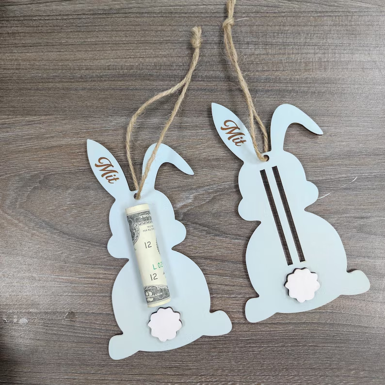 Easter Carrot & Bunny Wooden Wallet - Perfect Holiday Gift