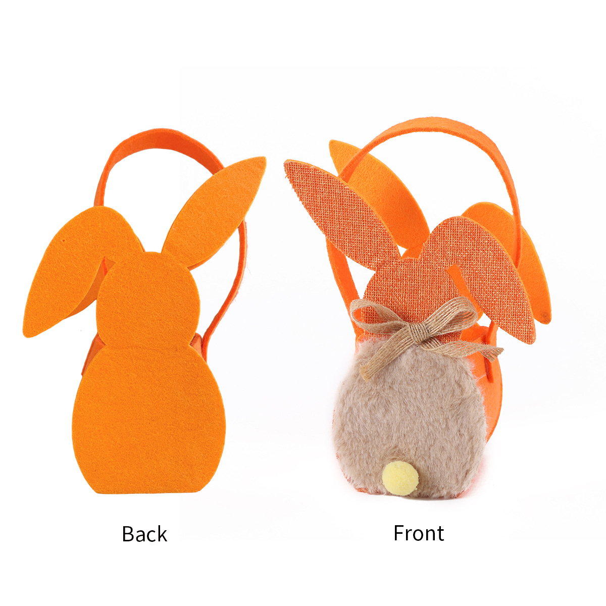 Eco-Friendly Easter Bunny Candy Basket – Non-Woven Fleece Rabbit Easter Egg Gift Bag