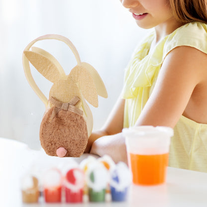 Eco-Friendly Easter Bunny Candy Basket – Non-Woven Fleece Rabbit Easter Egg Gift Bag