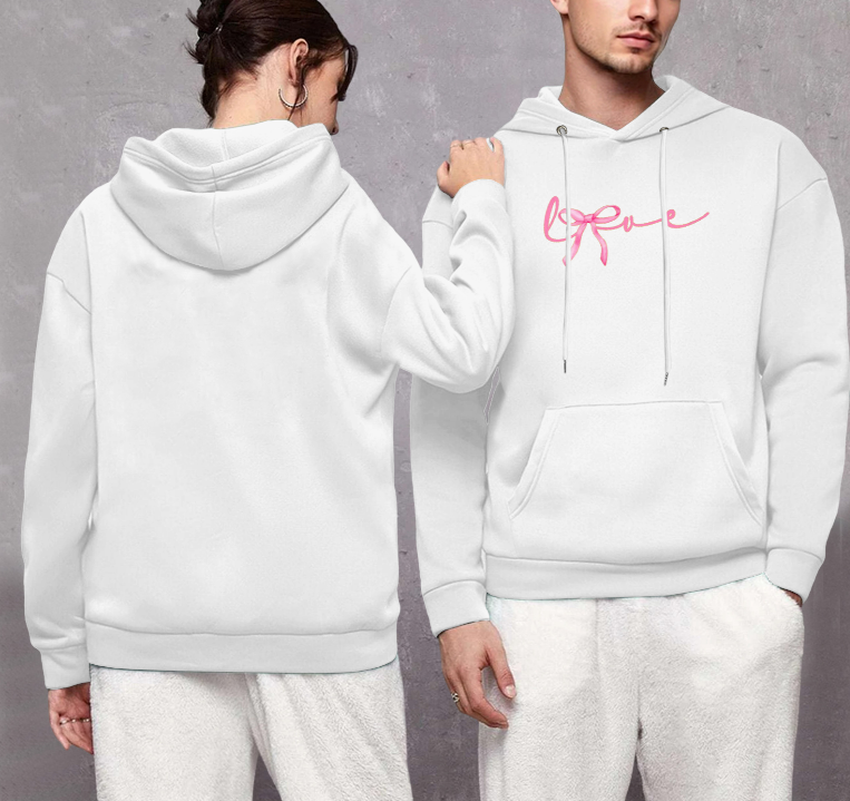 Butterfly Bow Print Couple’s Hoodie - Romantic Valentine’s Day Gift