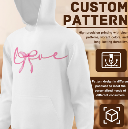 Butterfly Bow Print Couple’s Hoodie - Romantic Valentine’s Day Gift