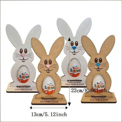 Support en bois pour œufs en chocolat de lapin de Pâques personnalisé – Décoration de fête personnalisable et cadeau sucré pour les enfants 🐰🎁