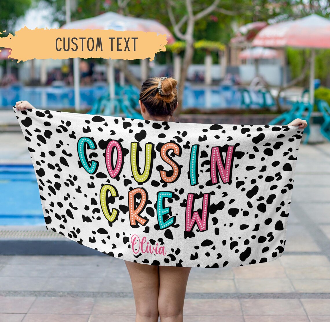 Personalized Cousin Crew Beach Towel Family Reunion Gift