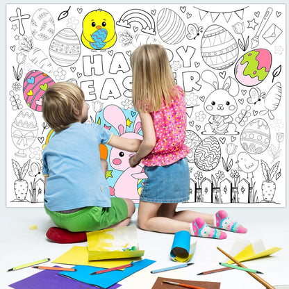 Easter Graffiti Poster Coloring Paper Tablecloth – Fun Activity for Kids! 🐣🎨