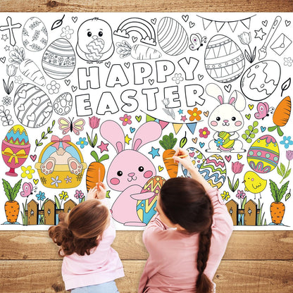 Easter Graffiti Poster Coloring Paper Tablecloth – Fun Activity for Kids! 🐣🎨