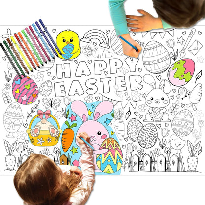 Easter Graffiti Poster Coloring Paper Tablecloth – Fun Activity for Kids! 🐣🎨