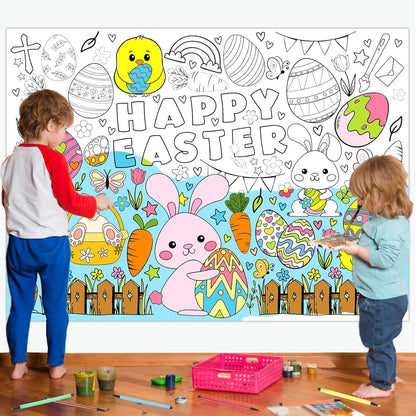 Easter Graffiti Poster Coloring Paper Tablecloth – Fun Activity for Kids! 🐣🎨