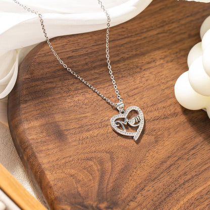 Elegant Mother’s Day Necklace – Gold & Silver Mama Heart Pendant