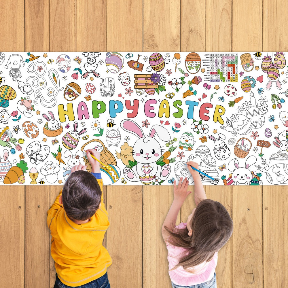 Easter Graffiti Poster Coloring Paper Tablecloth – Fun Activity for Kids! 🐣🎨