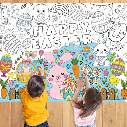 Easter Graffiti Poster Coloring Paper Tablecloth – Fun Activity for Kids! 🐣🎨