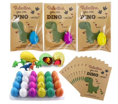 Dinosaur Egg Valentine Cards - Funny Dino Classroom Party Favors for Kids