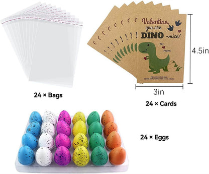 Dinosaur Egg Valentine Cards - Funny Dino Classroom Party Favors for Kids