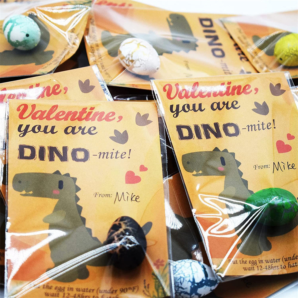 Dinosaur Egg Valentine Cards - Funny Dino Classroom Party Favors for Kids