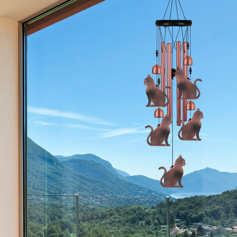 Carillon éolien en fer commémoratif pour animaux de compagnie – Cadeau décoratif pour les amoureux des chats et des chiens