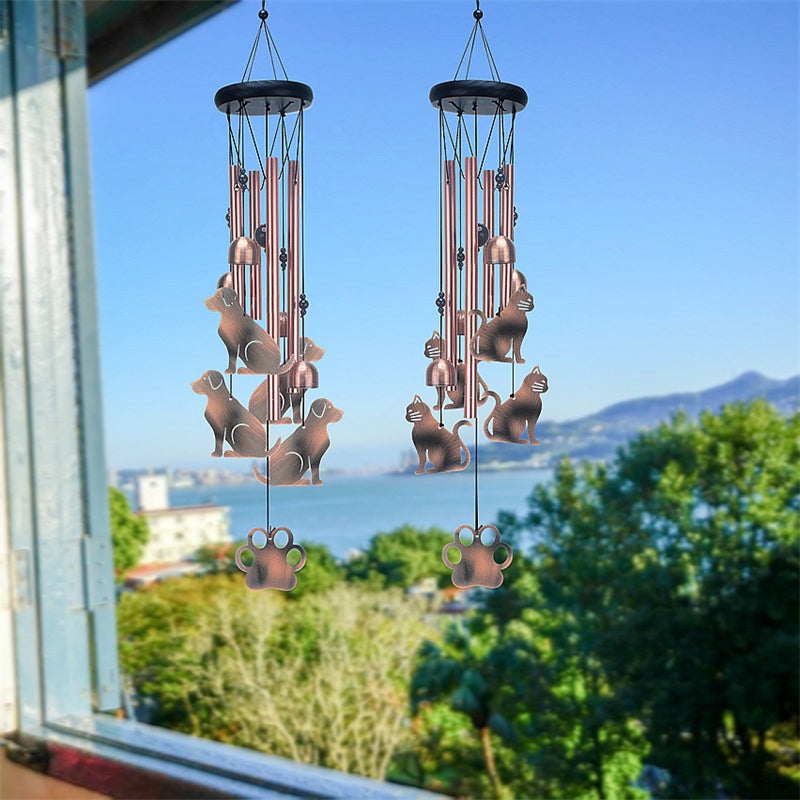 Pet Memorial Iron Art Wind Chime – Decorative Gift for Cat & Dog Lovers