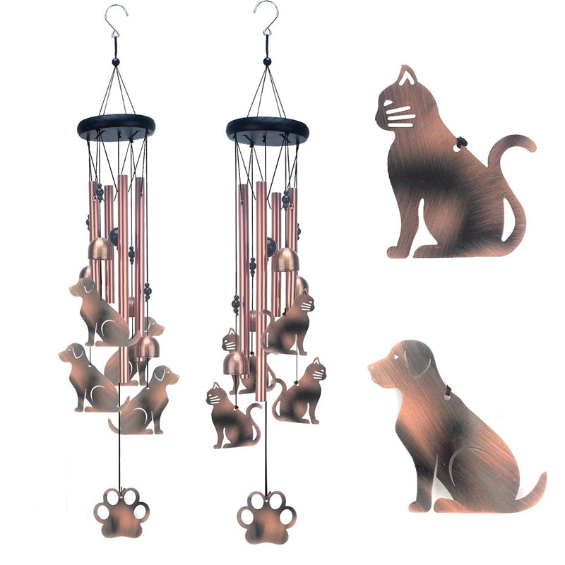 Carillon éolien en fer commémoratif pour animaux de compagnie – Cadeau décoratif pour les amoureux des chats et des chiens