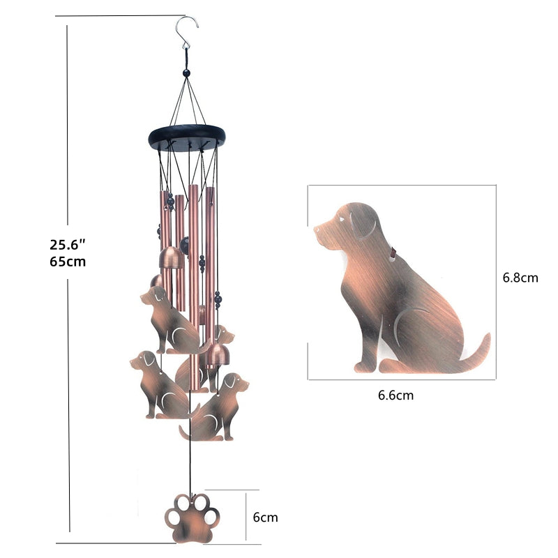 Pet Memorial Iron Art Wind Chime – Decorative Gift for Cat & Dog Lovers