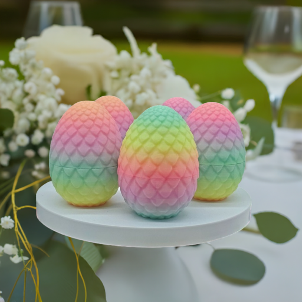 3D Printed Glow-in-the-Dark Rainbow Easter Egg & Colorful Bunny Toy Set