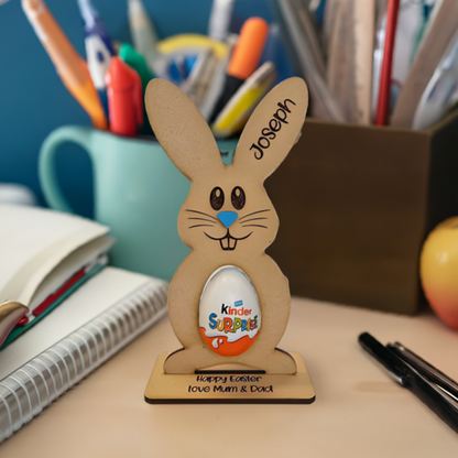 Support en bois pour œufs en chocolat de lapin de Pâques personnalisé – Décoration de fête personnalisable et cadeau sucré pour les enfants 🐰🎁