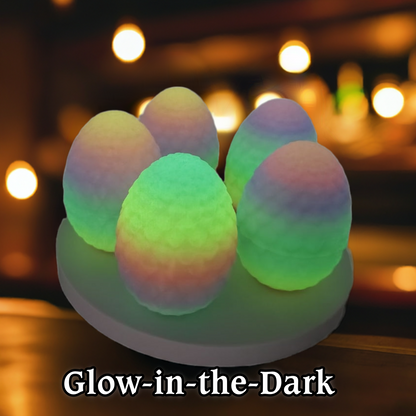 3D Printed Glow-in-the-Dark Rainbow Easter Egg & Colorful Bunny Toy Set