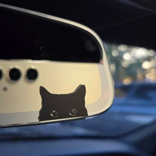 Cat Peeker Decal, Car Decal, Black Cat Peeker Sticker, Blank Button, Vinyl Decal, Car Stickers, Vinyl Stickers, Eject Sticker, Cat Decal