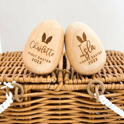 Personalized Wooden Easter Egg – Laser Engraved Easter Gift for Kids 🐣🎁