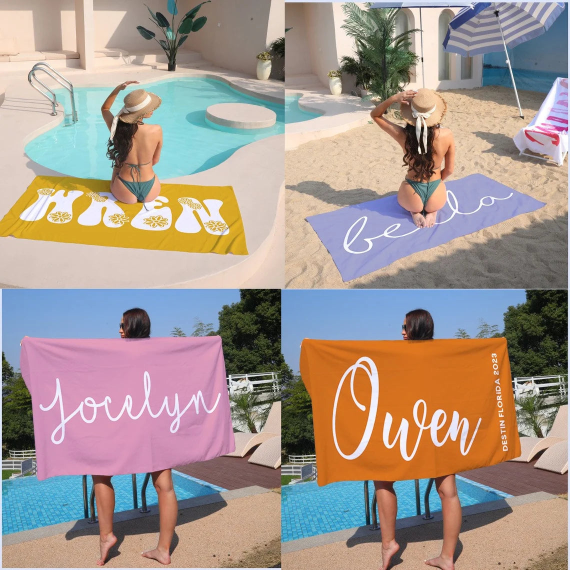 Custom Beach Towel birthday pool party Birthday gift Vacation Gift for bachelor party