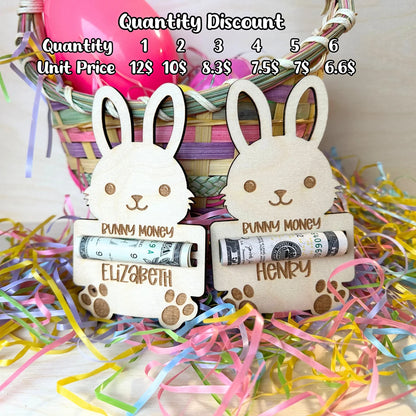 Easter Money Holder Personalized Easter Tag Bunny Money Easter Basket Stuffer for Teens Money Holder for Easter Gift for Teens Bunny Bucks