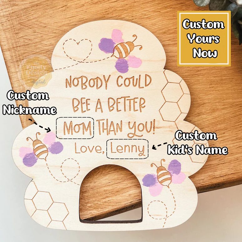 Personalized Wooden Mother’s Day Bee Fingerprint Craft