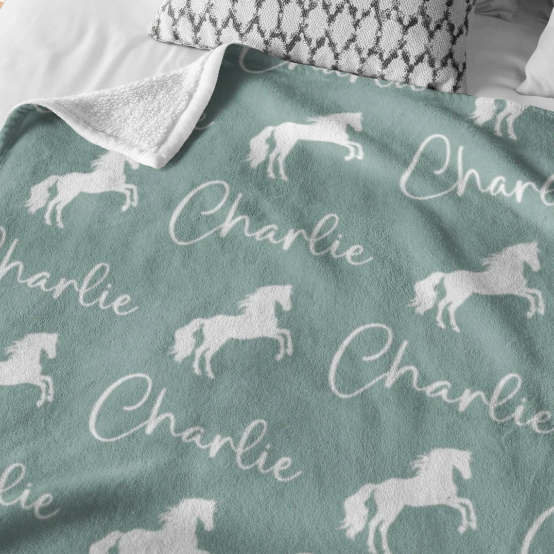 Gift for Horse Girl, Personalized Horse Blanket, Custom Horse Blanket, Horse Name Blanket , Gift for Pony Lover, Equestrian Blanket