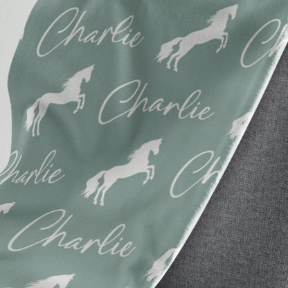 Gift for Horse Girl, Personalized Horse Blanket, Custom Horse Blanket, Horse Name Blanket , Gift for Pony Lover, Equestrian Blanket