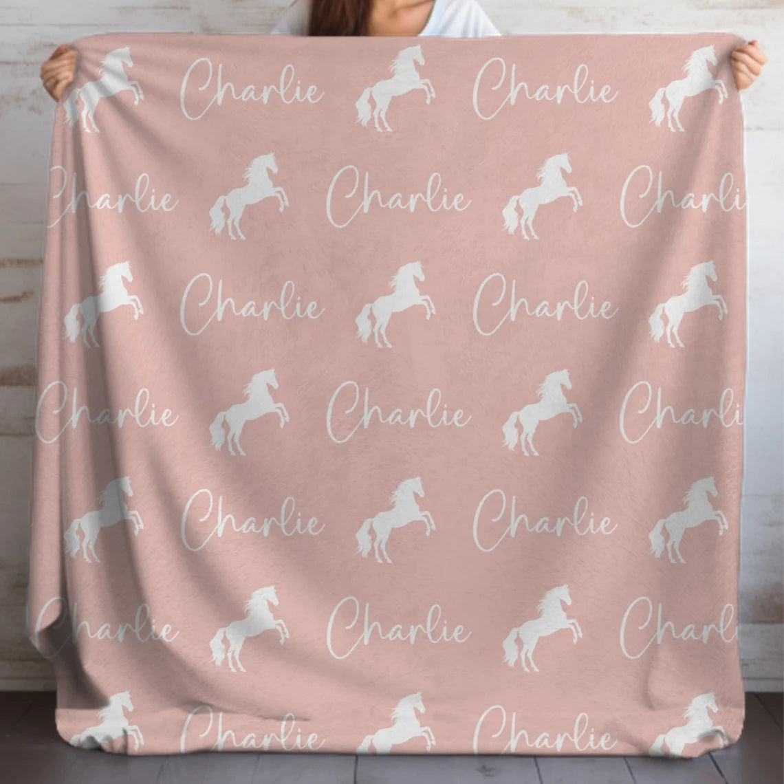 Gift for Horse Girl, Personalized Horse Blanket, Custom Horse Blanket, Horse Name Blanket , Gift for Pony Lover, Equestrian Blanket