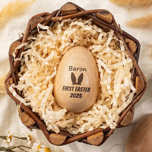 Personalized Wooden Easter Egg – Laser Engraved Easter Gift for Kids 🐣🎁