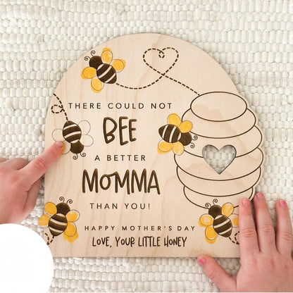 Personalized Wooden Mother’s Day Bee Fingerprint Craft