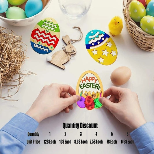 DIY Easter Wooden Eggs & Bunny Craft Set – Fun & Creative Easter Gift for Kids