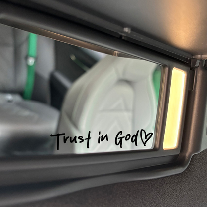 Trust in God Decal, Rear View Mirror Decal, Faith Car Mirror Decal, Bible Verse Christian Gift, Church Teacher Gift, Christian Decal